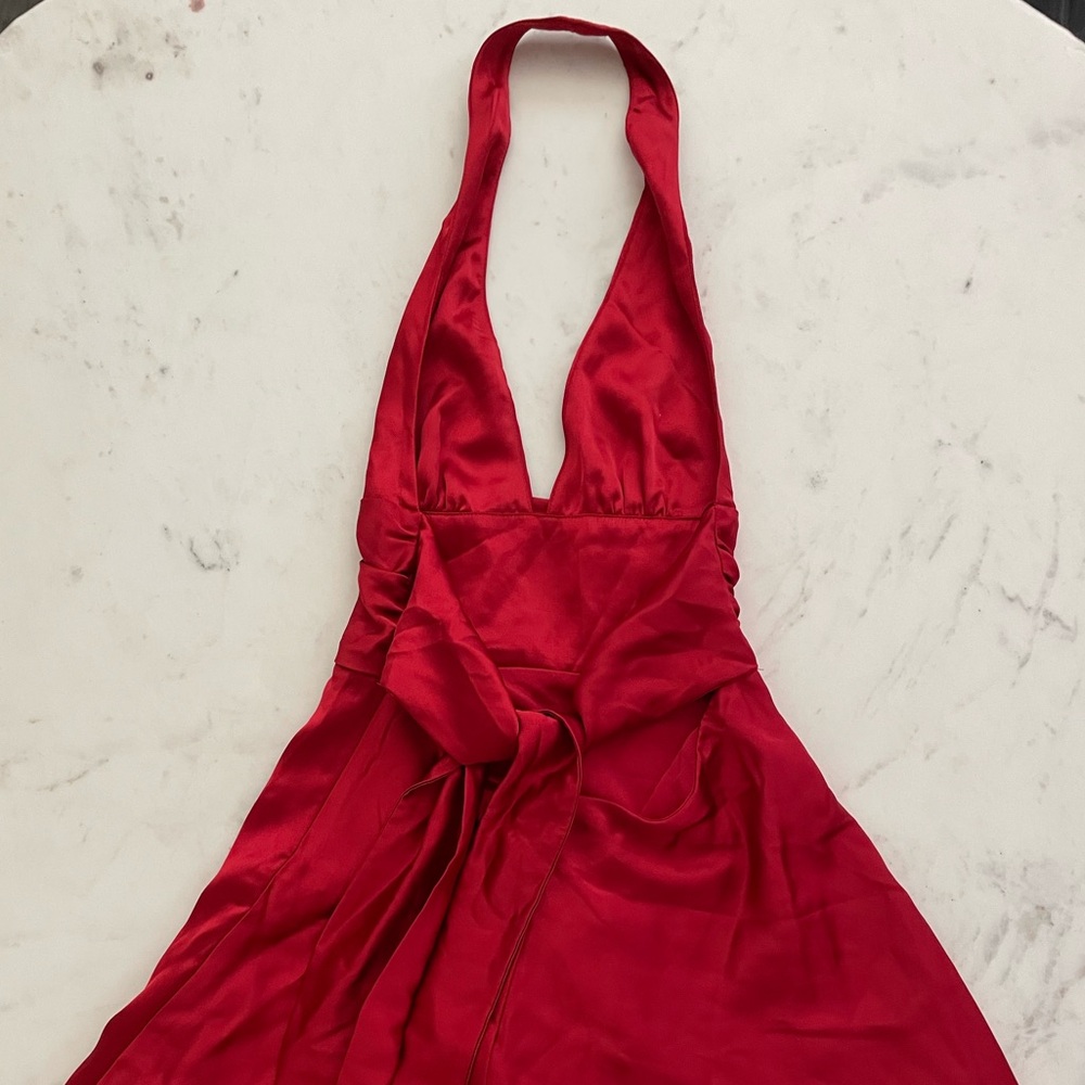 NWOT ZARA satin halter dress - Picture 4 of 7